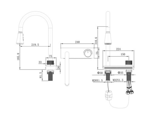 Кухонная мойка Melana ProfLine 3,0/215 D6846B+6 графит