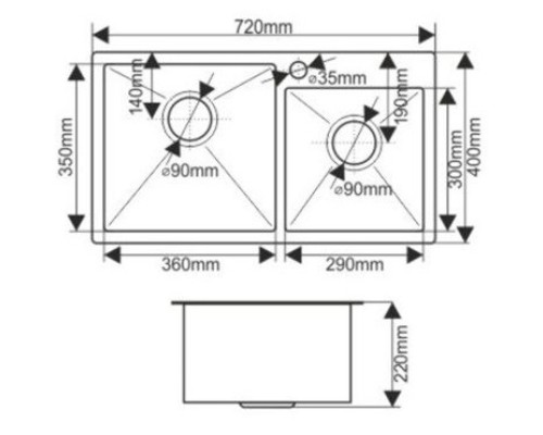 Кухонная мойка Melana ProfLine 3,0/220 S7240HB графит