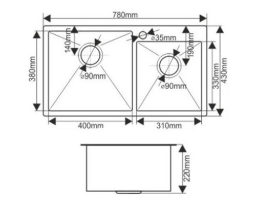 Кухонная мойка Melana ProfLine 3,0/220 S7843HB графит