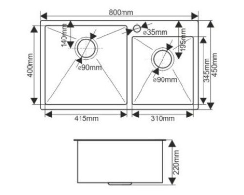 Кухонная мойка Melana ProfLine 3,0/220 S8045HG золото