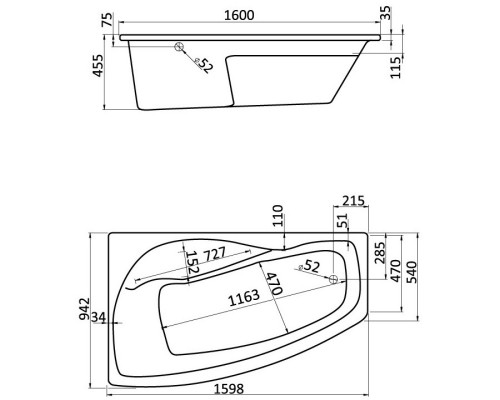 Акриловая ванна 160x95 см L Santek Майорка XL 1.WH11.1.991