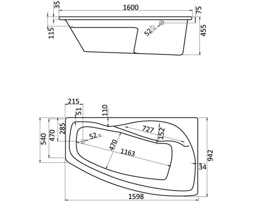 Акриловая ванна 160x95 см R Santek Майорка XL 1.WH11.1.990