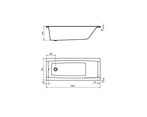 Акриловая ванна 160x70 см Santek Санторини 1.WH30.2.494