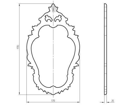 Зеркало 57x97 см золотой Migliore 30497