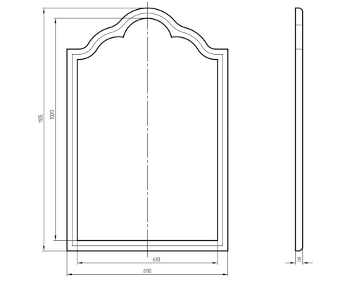 Зеркало 69x110,5 см бронза Migliore 30966