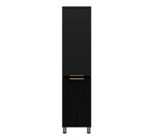 Шкаф - пенал Brevita Enfida - 40 с бельевой корзиной универсальный правый (черный)