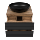 Тумба под раковину Brevita Dakota - 60 подвесная (черная)
