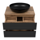 Тумба под раковину Brevita Dakota - 70 подвесная (черная)