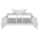 Тумба под раковину Brevita Steffany - 105 с латунными вставками подвесная (белая)
