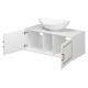 Тумба под раковину Brevita Steffany - 105 с латунными вставками подвесная (белая)