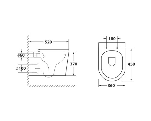 Подвесной безободковый унитаз с сиденьем микролифт OWL 1975 Curve OWLT190802