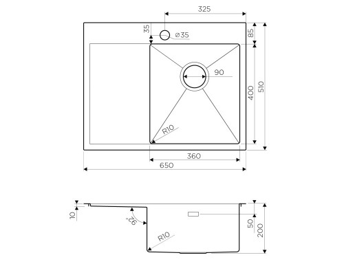 Кухонная мойка нержавеющая сталь Omoikiri Akisame 65-IN-R