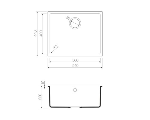 Кухонная мойка черный Tetogranit Omoikiri Bosen 54-U-BL