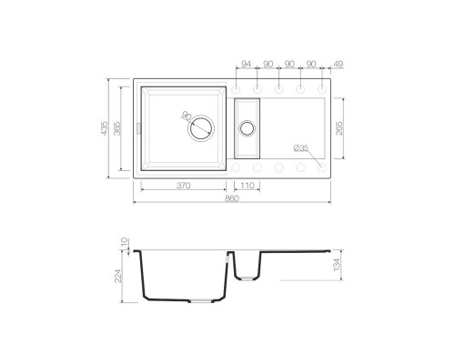 Кухонная мойка белый Tetogranit Omoikiri Sakaime 86-2-WH