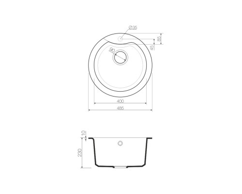 Кухонная мойка белый Tetogranit Omoikiri Yasugata 48R-WH