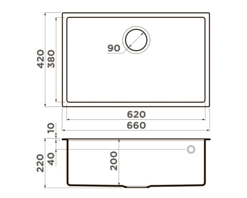 Кухонная мойка Tetogranit Omoikiri Tedori 66-U-PL платина 4993979