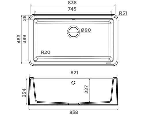 Кухонная мойка Tetogranit Omoikiri Tarento 83-BL черный  4993178