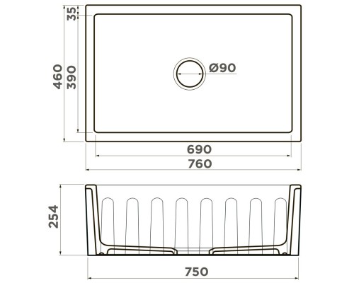 Кухонная мойка Natceramic Omoikiri Mikura 76-BL черный 4997075