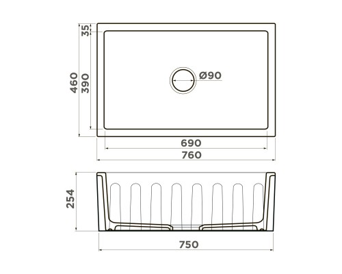 Кухонная мойка Natceramic Omoikiri Mikura 76-Lemon white 4993020