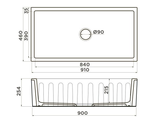 Кухонная мойка Natceramic Omoikiri Mikura 91-BL черный 4997087