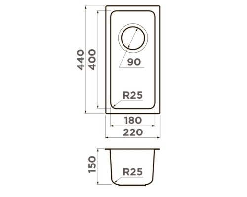 Кухонная мойка Omoikiri Tadzava 22-U/I-IN нержавеющая сталь 4993734