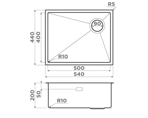 Кухонная мойка Omoikiri Taki 54-U/IF Side SF GB графит 4997036