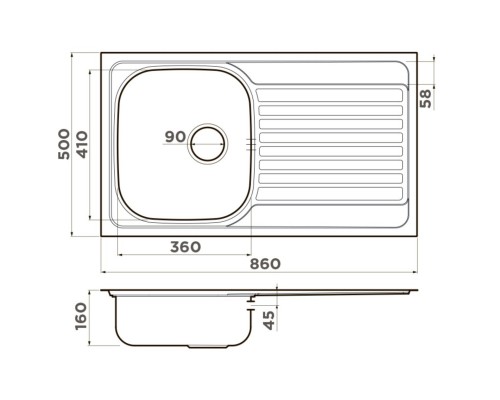 Кухонная мойка Omoikiri Kashiogawa 86-IN нержавеющая сталь 4993453