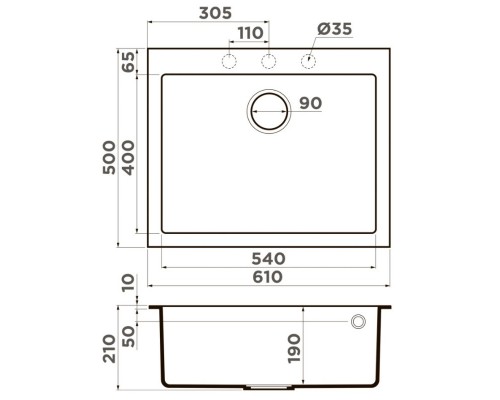 Кухонная мойка Artceramic Omoikiri Bosen 61A-GR ленинградский серый 4993825