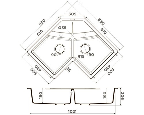 Кухонная мойка Tetogranit Omoikiri Sumi 83C-WH белый 4997174