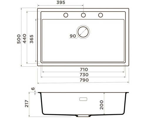 Кухонная мойка Artceramic Omoikiri Sintesi 79-WH белый 4997136