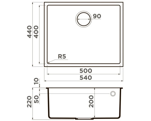 Кухонная мойка Tetogranit Omoikiri Bosen 54-U-ES эспрессо 4997208