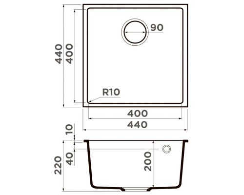 Кухонная мойка Tetogranit Omoikiri Bosen 44-U-ES эспрессо 4997206