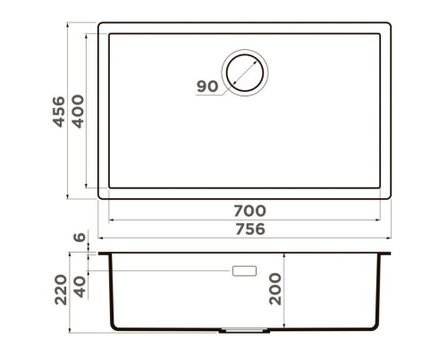 Кухонная мойка Tetogranit Omoikiri Yamakawa 75T-Integra-BL черный 4997281