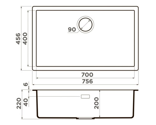 Кухонная мойка Tetogranit Omoikiri Yamakawa 75T-Integra-CH шампань 4997282