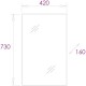 Зеркальный шкаф 42x73 см белый глянец L/R Onika Венеция 204201