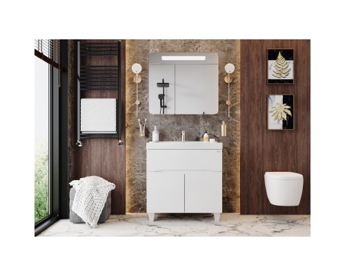 Зеркальный шкаф 80x70,6 см белый глянец Onika Неаполь 208094