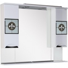 Зеркальный шкаф 105x85 см белый глянец Onika Флорена 210502