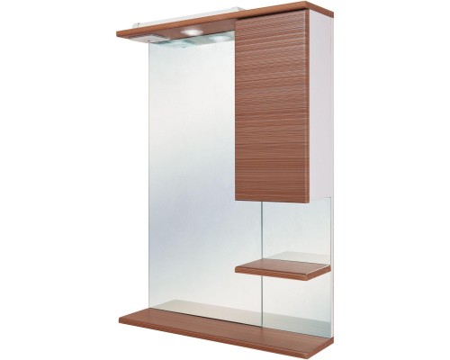 Зеркальный шкаф 60x86,2 см белый матовый/коричневый матовый R Onika Элита 206024