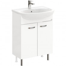 Тумба с раковиной белый глянец 62 см Onika Коралл 106042 + UM-ERI60/1