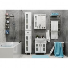 Комплект мебели белый глянец 55 см Onika Кристалл 105555 + 1WH501702 + 205817