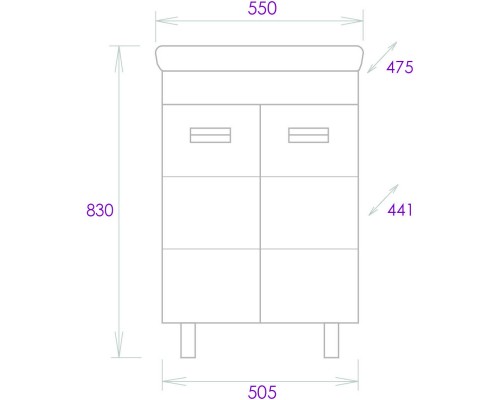 Комплект мебели белый глянец 55 см Onika Балтика 105552 + 1WH302126 + 205848