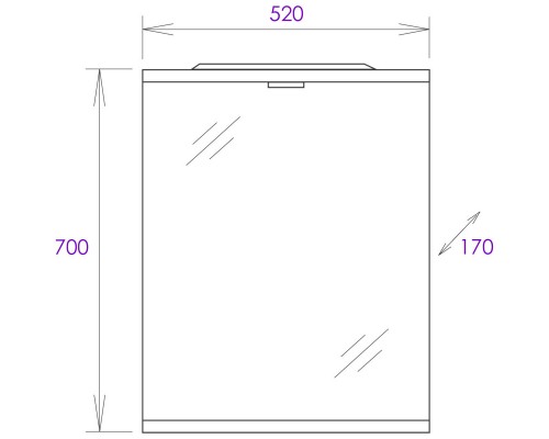 Комплект мебели белый матовый 52 см Onika Омега 105015 + 1.3120.1.S00.11B.0 + 205206