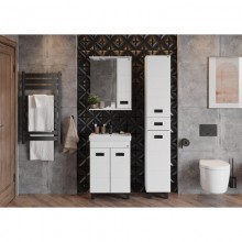 Комплект мебели белый глянец 60 см Onika Балтика 106139 + 1WH302082 + 205846