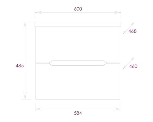 Комплект мебели белый глянец 60 см Onika Айленд 106114 + 1WH501606 + 206034