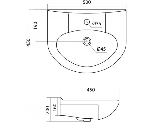 Комплект мебели белый глянец 50 см Onika Канны 105003 + 1WH110243 + 205012