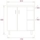 Комплект мебели дуб сонома/серый матовый 80 см Onika Тимбер 108053 + UM-COM80/1 + 208091