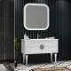 Комплект мебели белый глянец/хром 121 см Opadiris Ибица