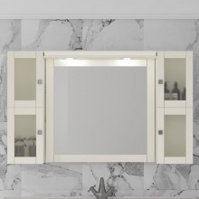 Зеркальный шкаф 124x78 см слоновая кость Opadiris Мираж