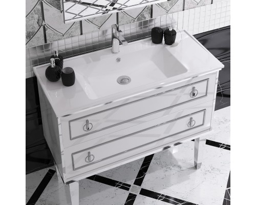 Комплект мебели белый серебряная патина 100,6 см Opadiris Порто