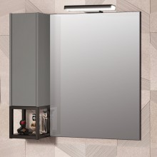 Зеркальный шкаф 80x80 см серый матовый L Opadiris Треви